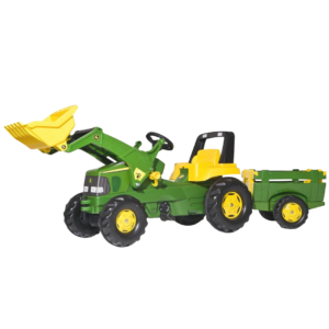 John Deere RollyJunior Full Set – Traktor na pedale sa utovarivačem i prikolicom